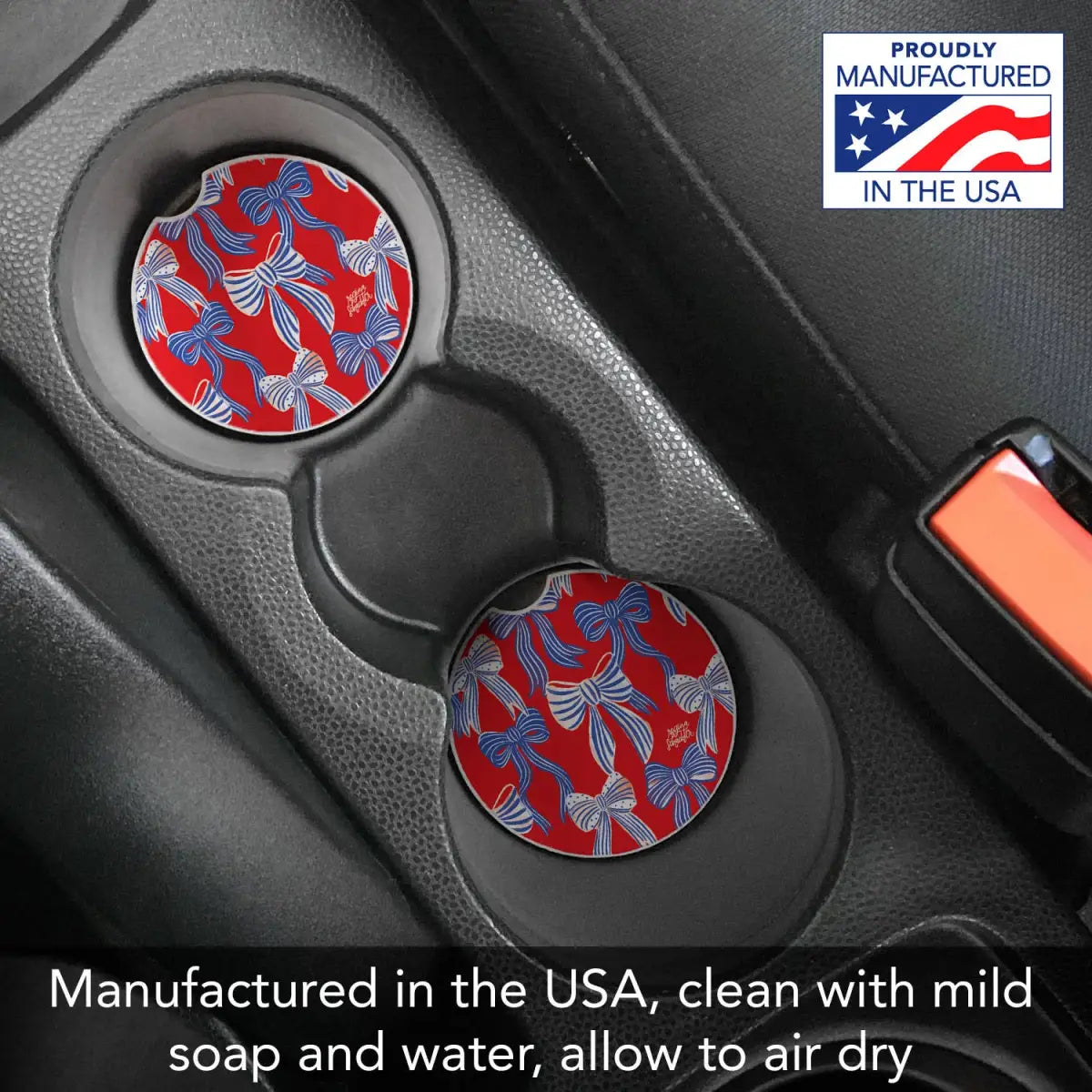 Stone Car Coaster - Americana Bows - Thirstystone
