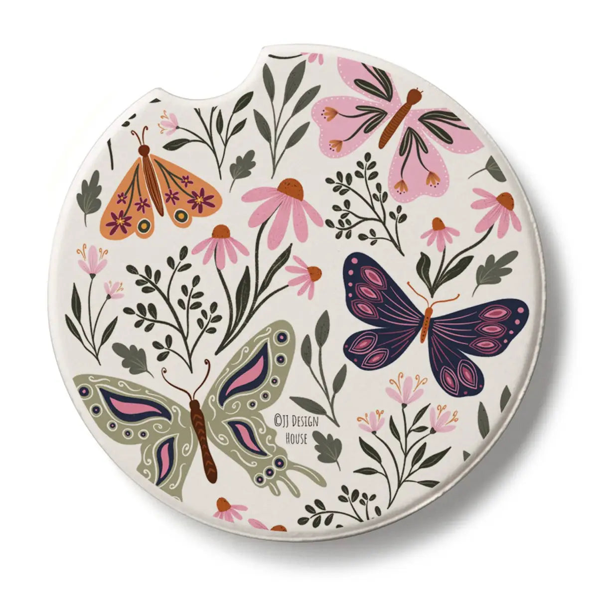Stone Car Coaster - Flutter Blooms - Thirstystone