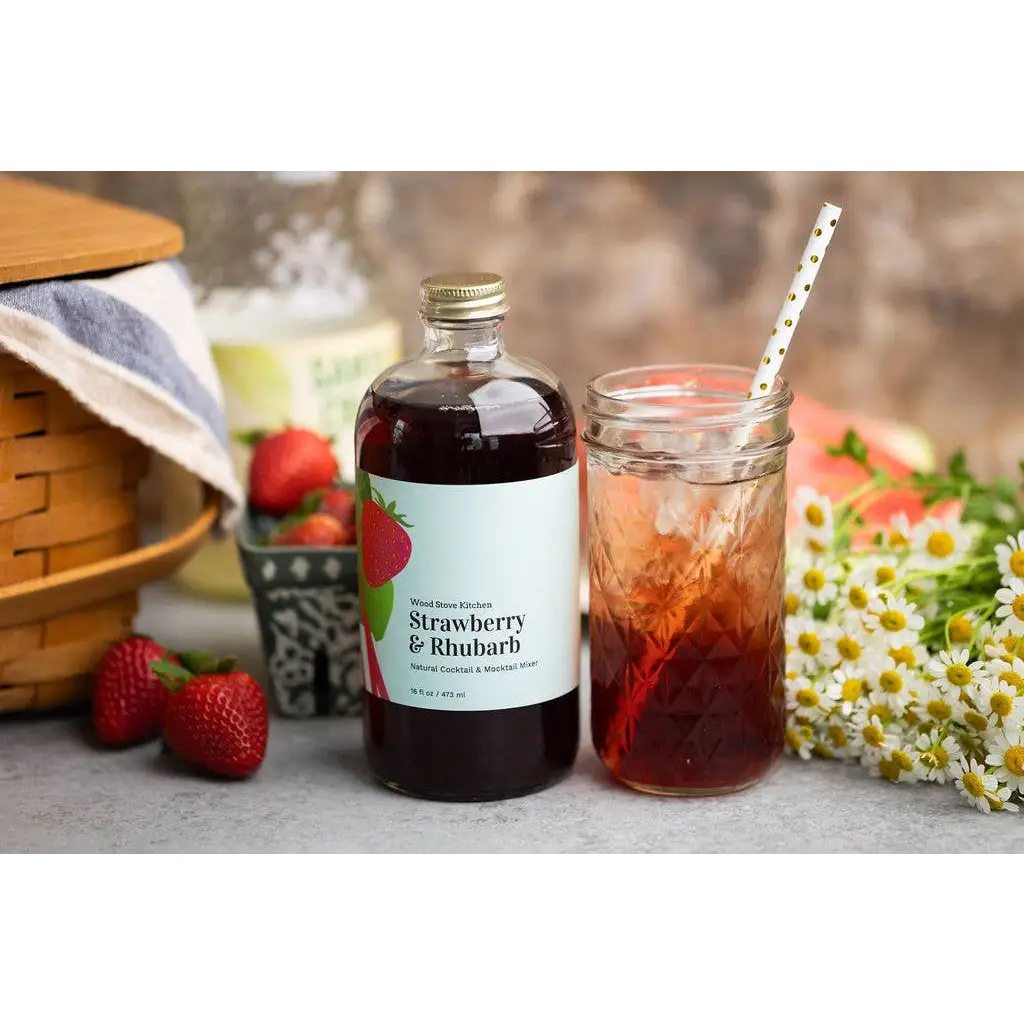 Strawberry & Rhubarb Cocktail Mocktail Mixer - Wood Stove Kitchen