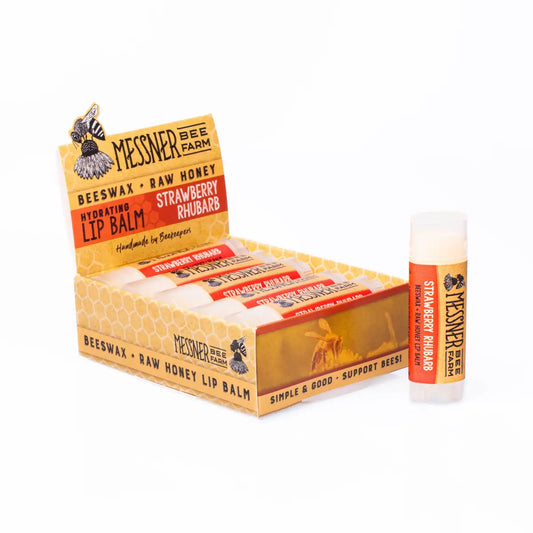 Lip Balm - Strawberry Rhubarb - Handmade with Beeswax - Messner Bee Farm