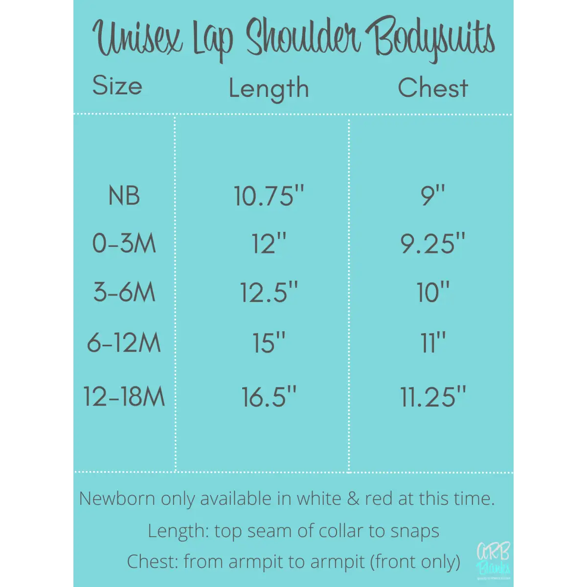 Sublimation Baby Bodysuits - ARB Blanks