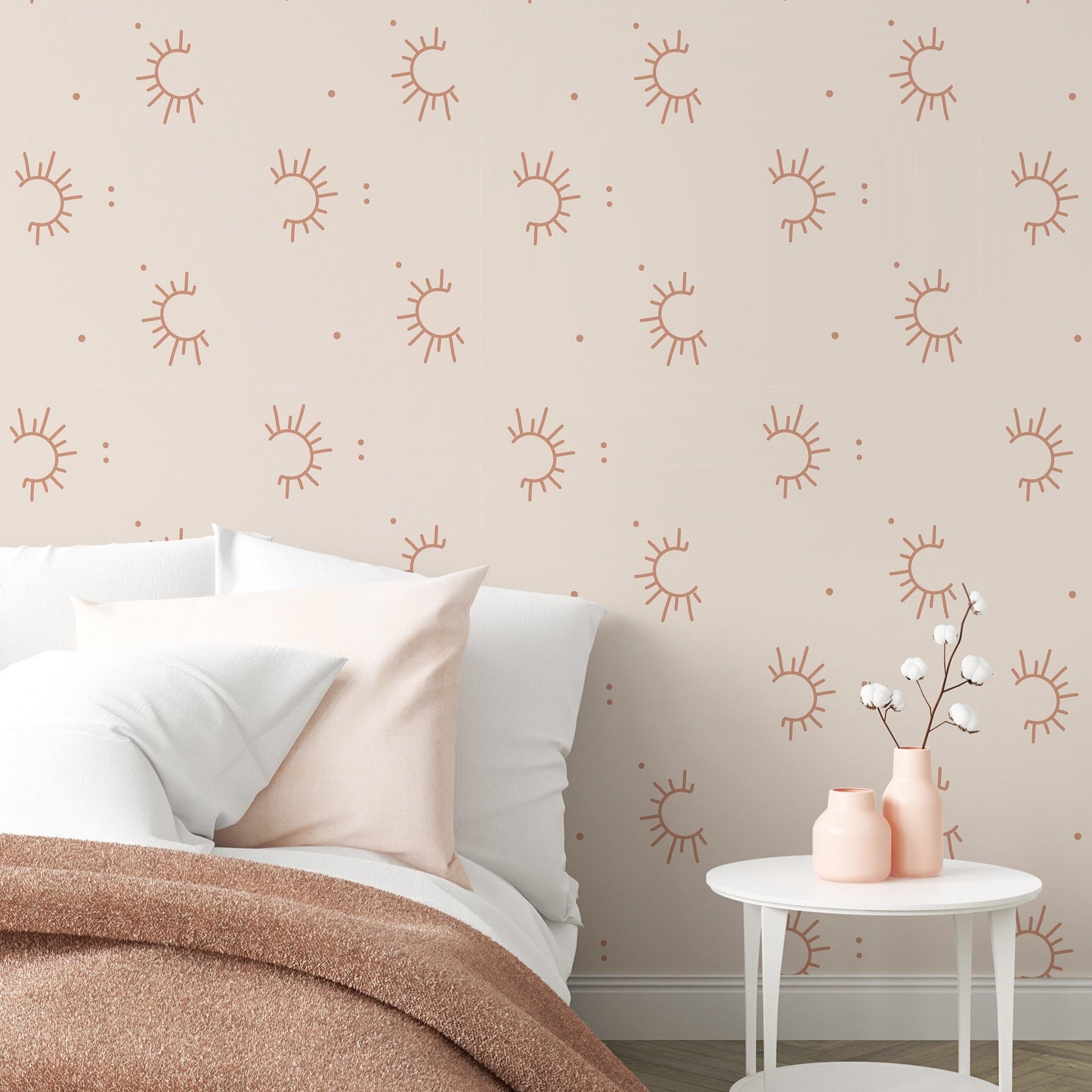 Sol Wallpaper by Hailey Creative - Sample 1 foot by 1 foot / Neutral - Loomwell Home Goods