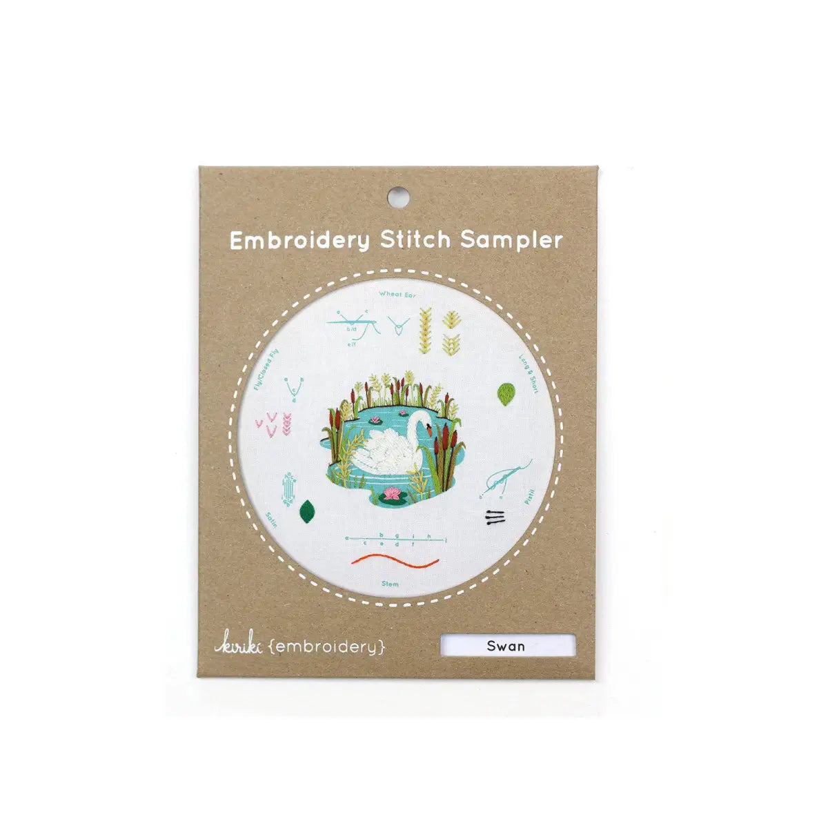 Swan - Embroidery Stitch Sampler - Kiriki Press
