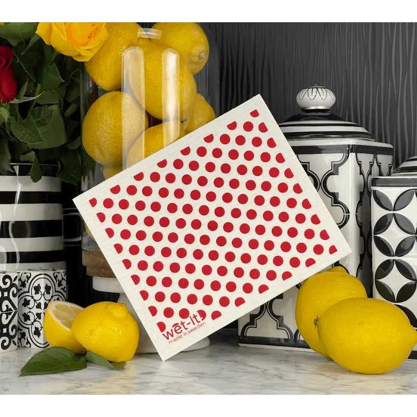 Swedish Dish Cloth - Red Dots - Wet-it!