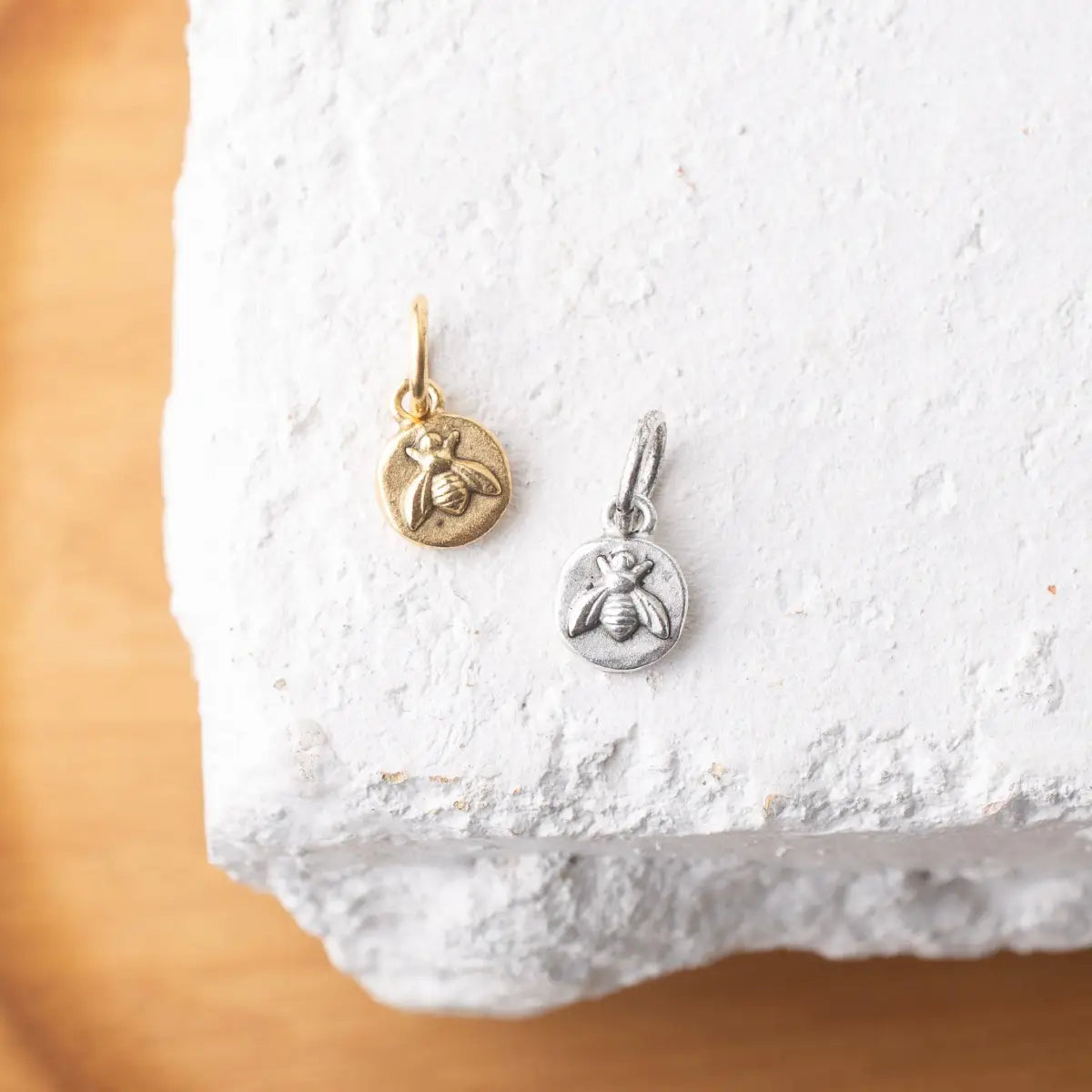 Sweet Bee Metal Charm - Antique Silver - Bel Kai