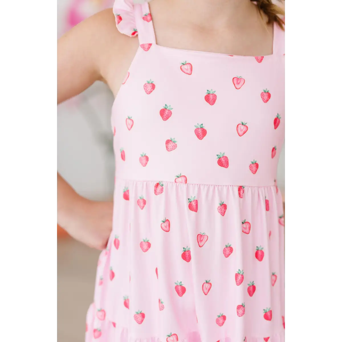 Sweet Strawberries Ruffle Maxi Dress - Mila & Rose ®