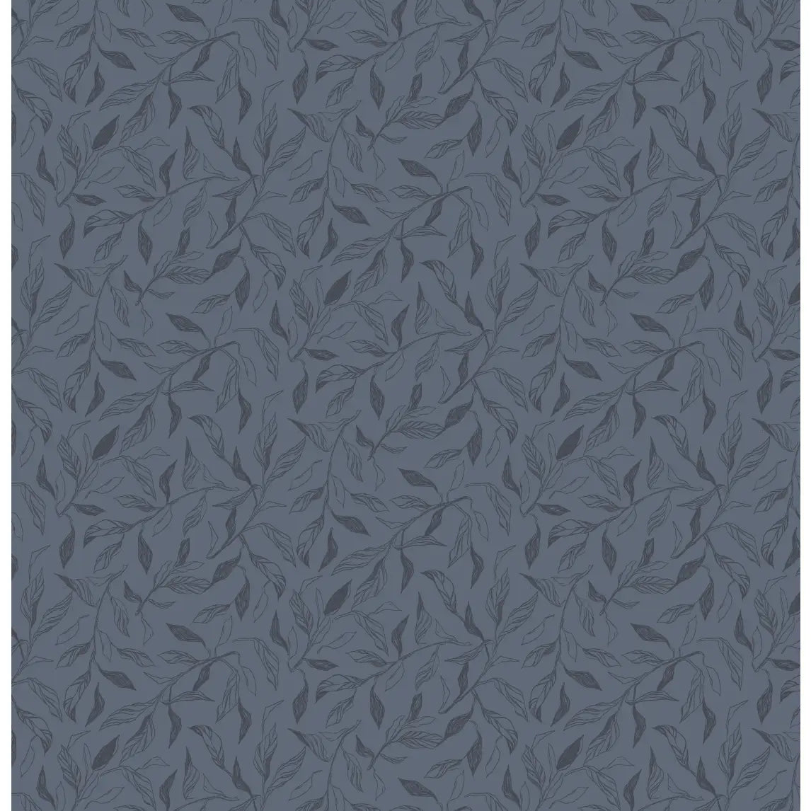 Swift Leaves Wallpaper - Subtle Leaf Pattern - by Aubrey Fairchild - Sample 1 foot by 1 foot / Navy - Loomwell Home