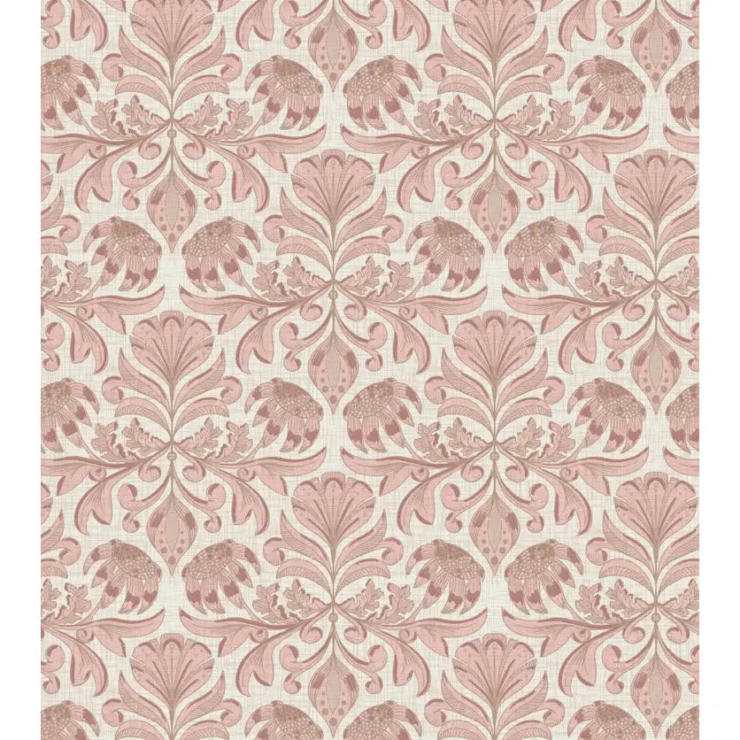 Swinton Wallpaper - Classic Floral - by Zenclover - Sample 1 foot by 1 foot / Pink - Loomwell Home Goods