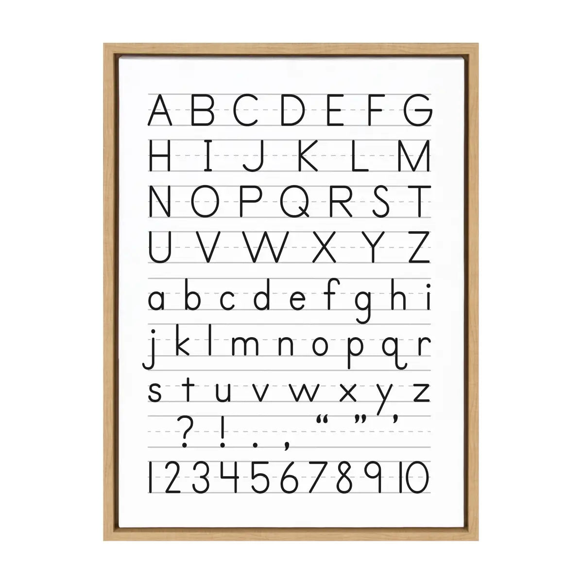 Framed Canvas - Alphabet Penmanship - Natural / 18x24 - kateandlaurel