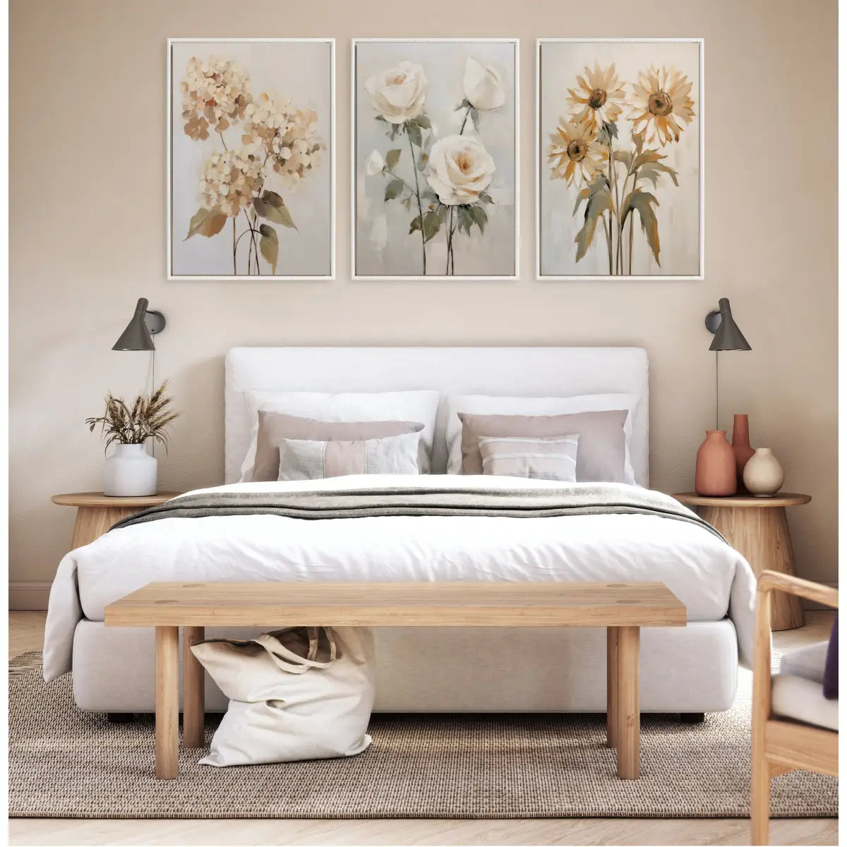 Framed Canvas - Soft Hydrangeas - kateandlaurel