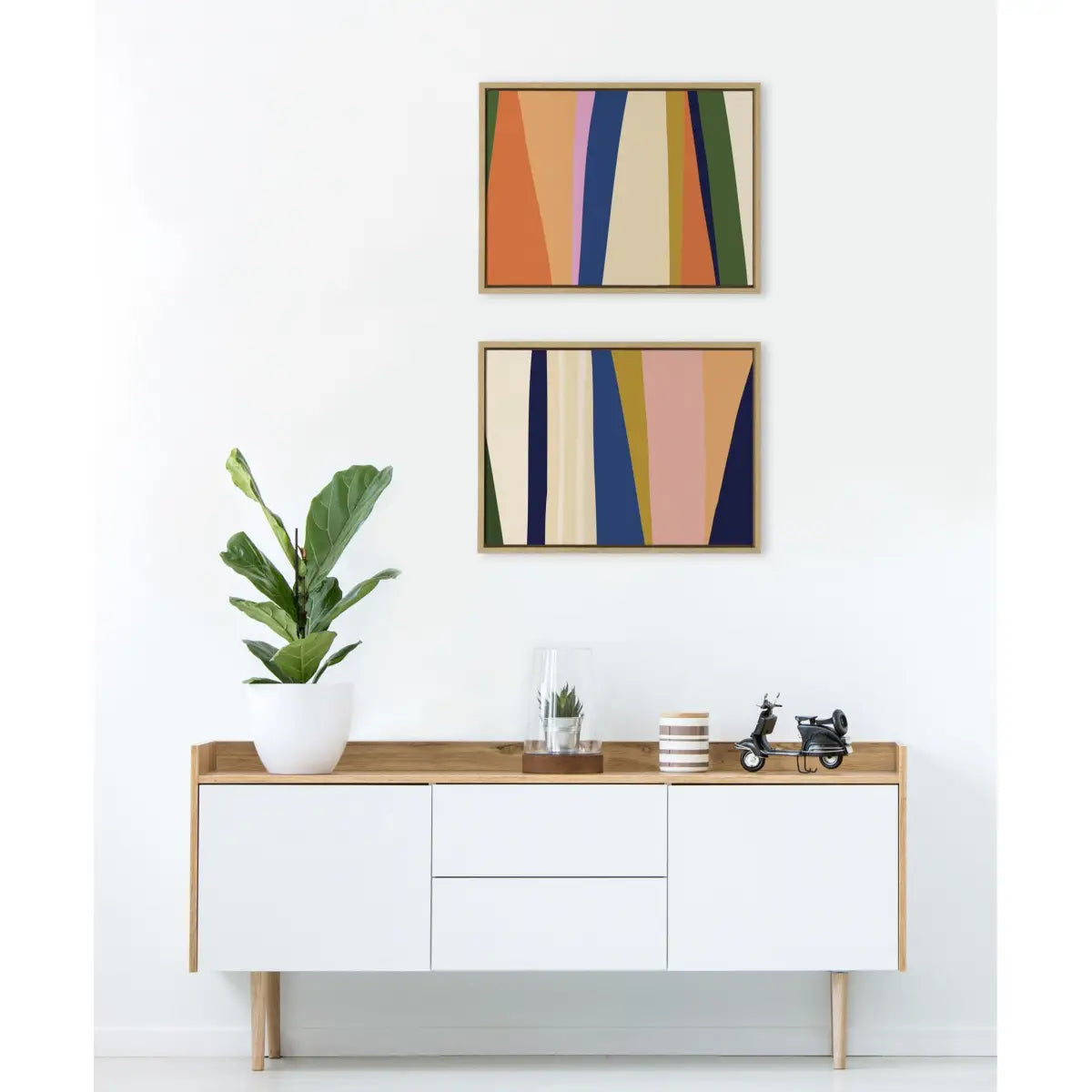 Framed Canvas - Boho Max 1 and 2 - Natural / 2 Piece 18x24 - kateandlaurel