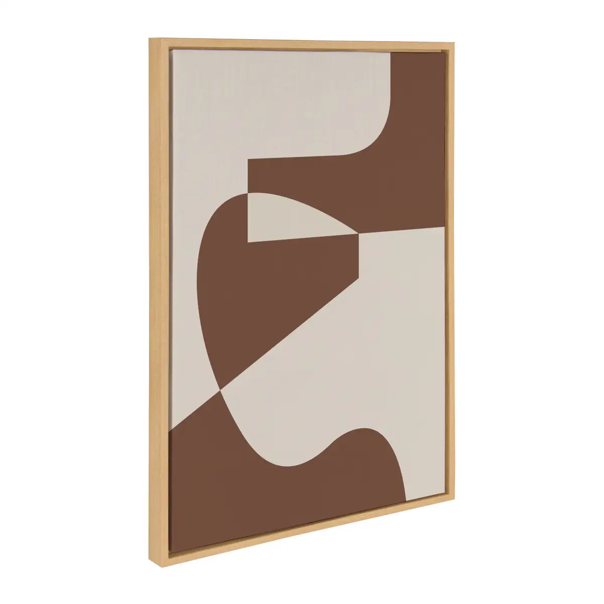 Sleek Abstract 4 Brown and Beige Framed Canvas - Natural / 23x33 - kateandlaurel