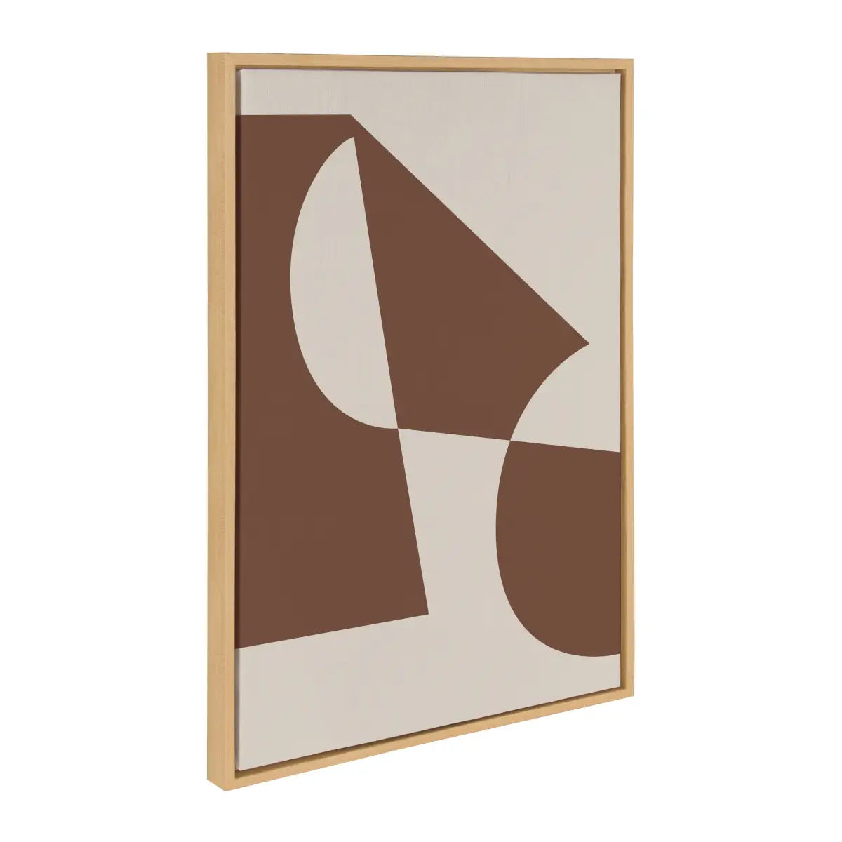 Sleek Abstract 5 Brown and Beige Framed Canvas - Natural / 23x33 - kateandlaurel