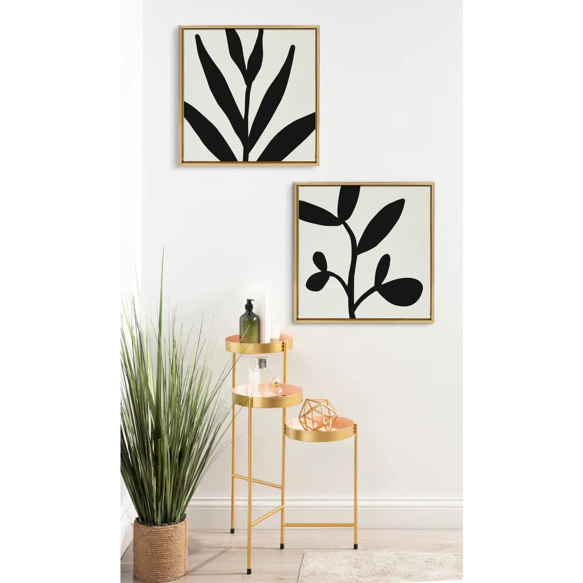 Framed Canvas - Modern Botanical Neutral Abstract 1 - kateandlaurel
