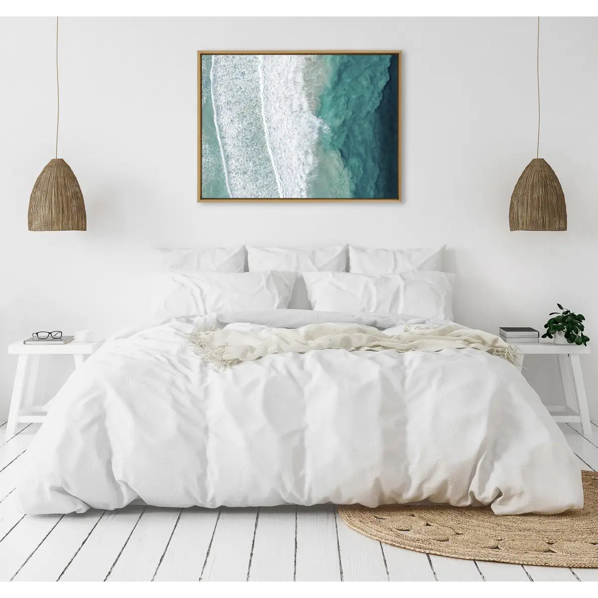 Ocean Waves by the Bay Framed Canvas - kateandlaurel