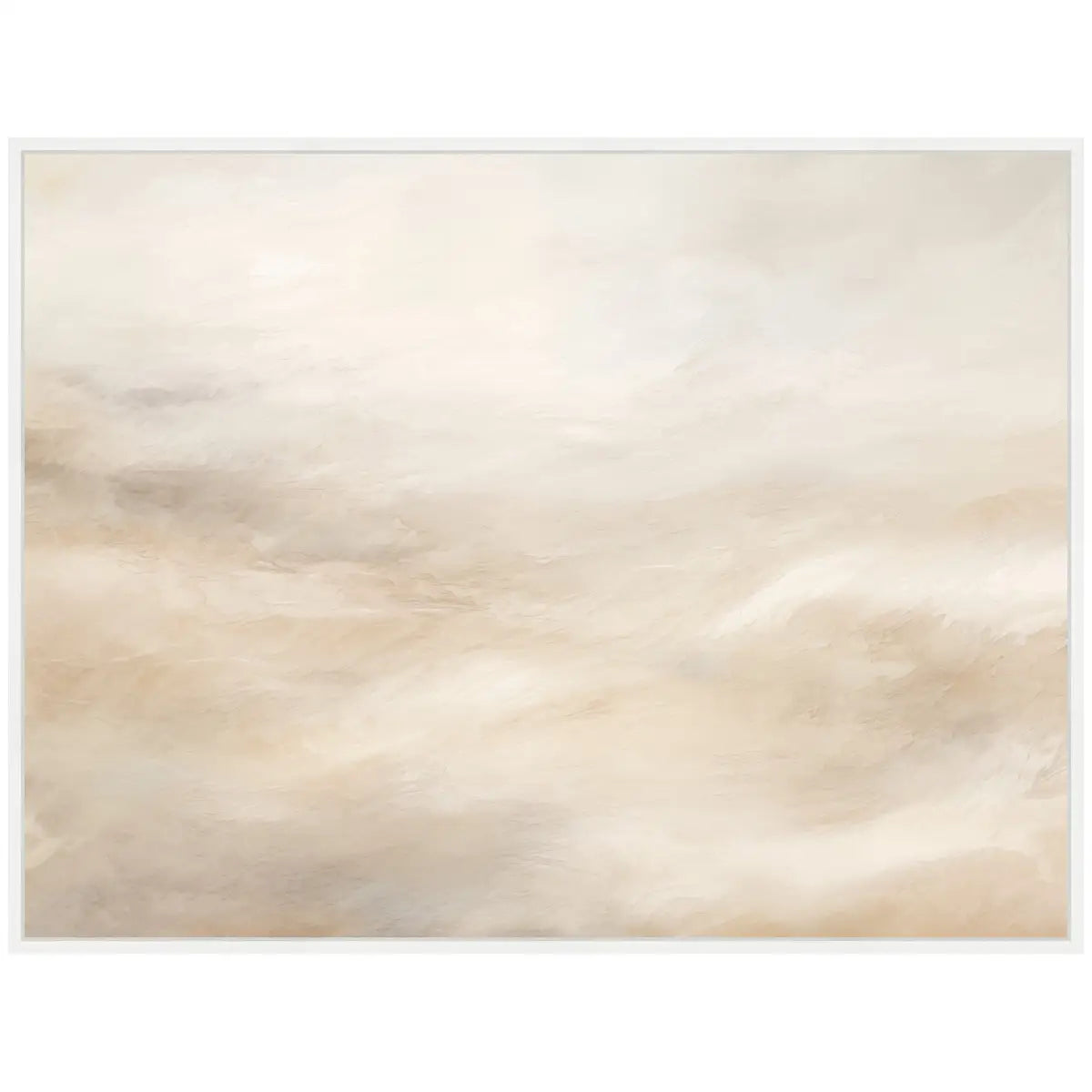 Tonal Abstract Beige Neutral Horizontal Framed Canvas - kateandlaurel