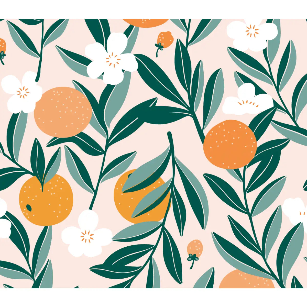 Talia Wallpaper - Bright Orange Grove - by Sara Mari - Sample 1 foot by 1 foot / Pink - Loomwell Home Goods