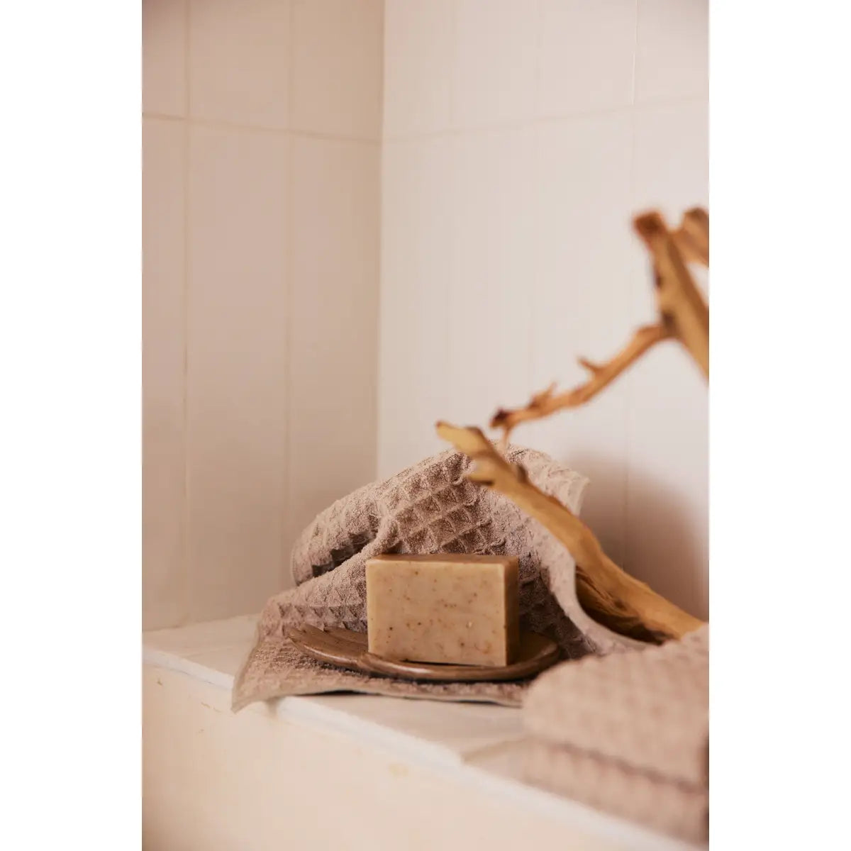 Washcloth Set - Taupe Waffle - Set of 3 - Geometry