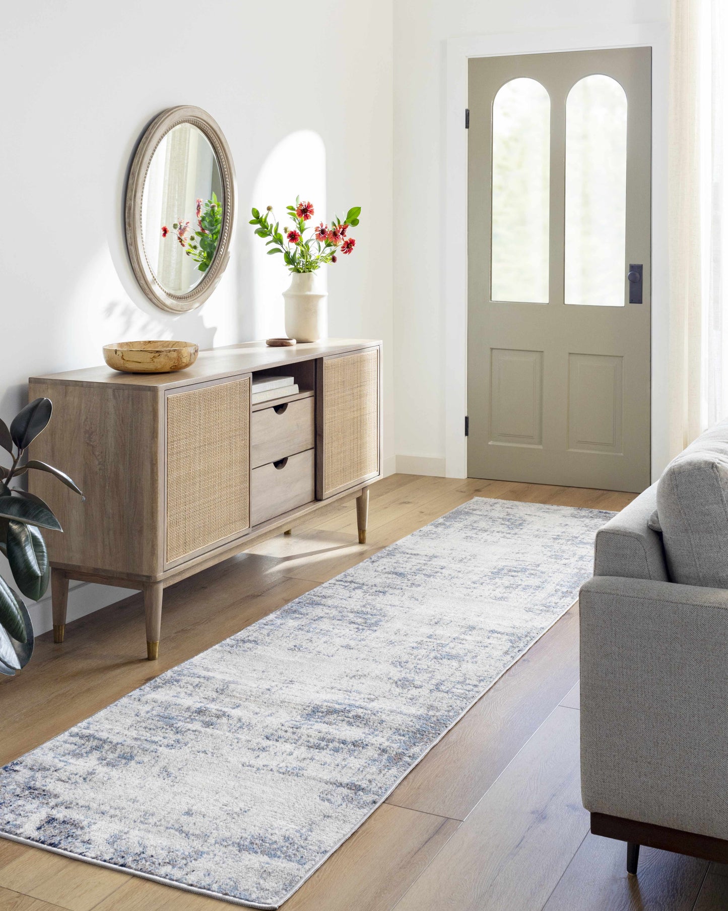 Texanna Abstract Blue/Gray Area Rug - Boutique Rugs