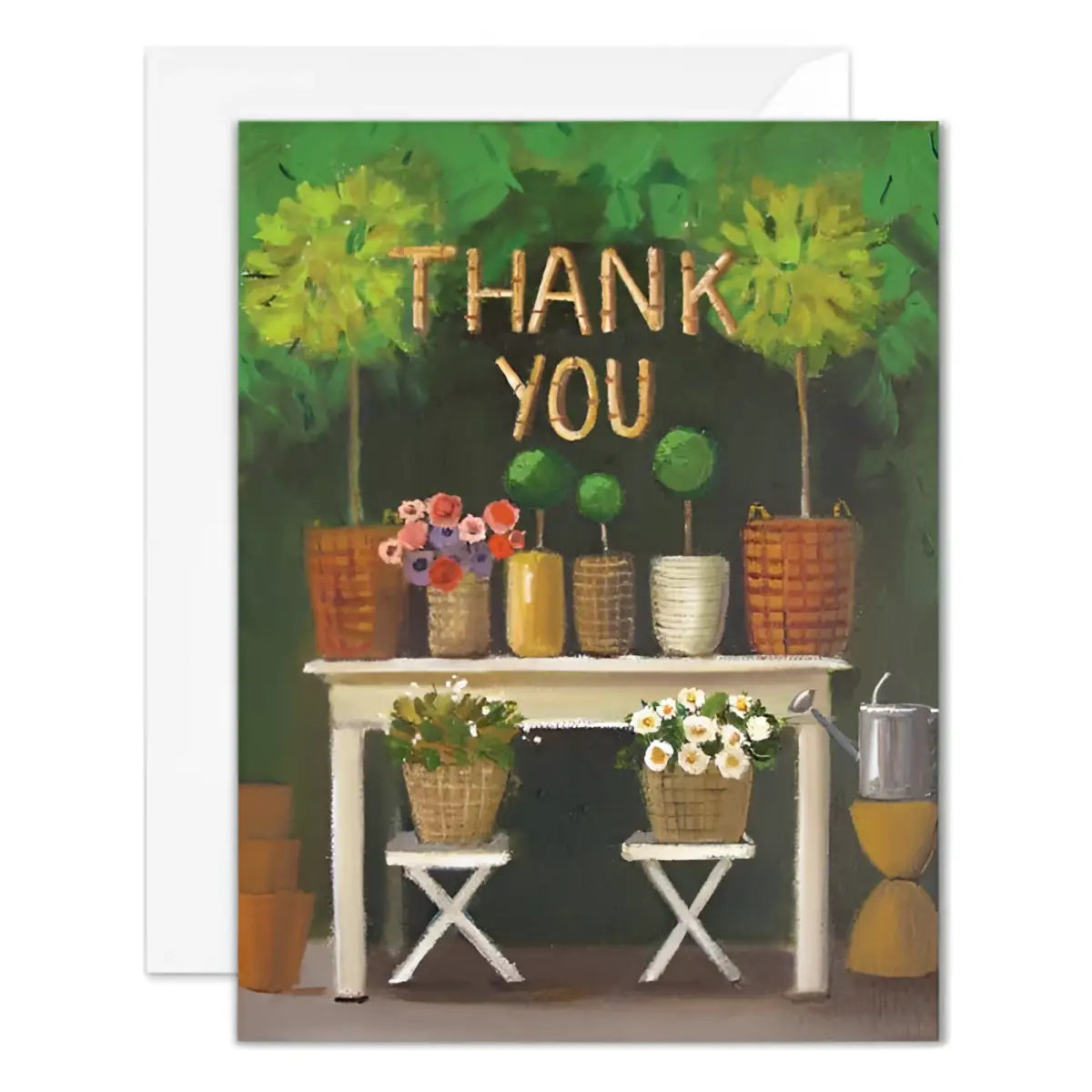 Thank You Card - Garden Topiaries - Janet Hill - JANET HILL STUDIO