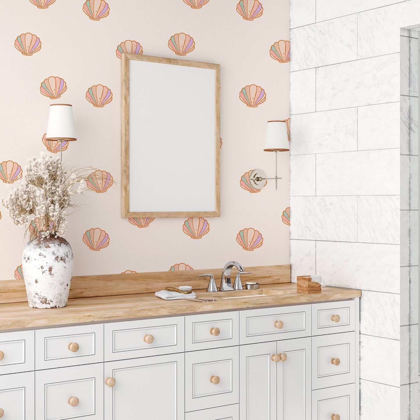 Coral Wallpaper by Thread Mama - Loomwell Home Goods