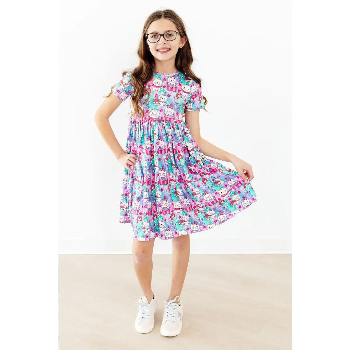 Pocket Twirl Dress - Time to Purr-ty - Kitty Cats - Mila & Rose ®