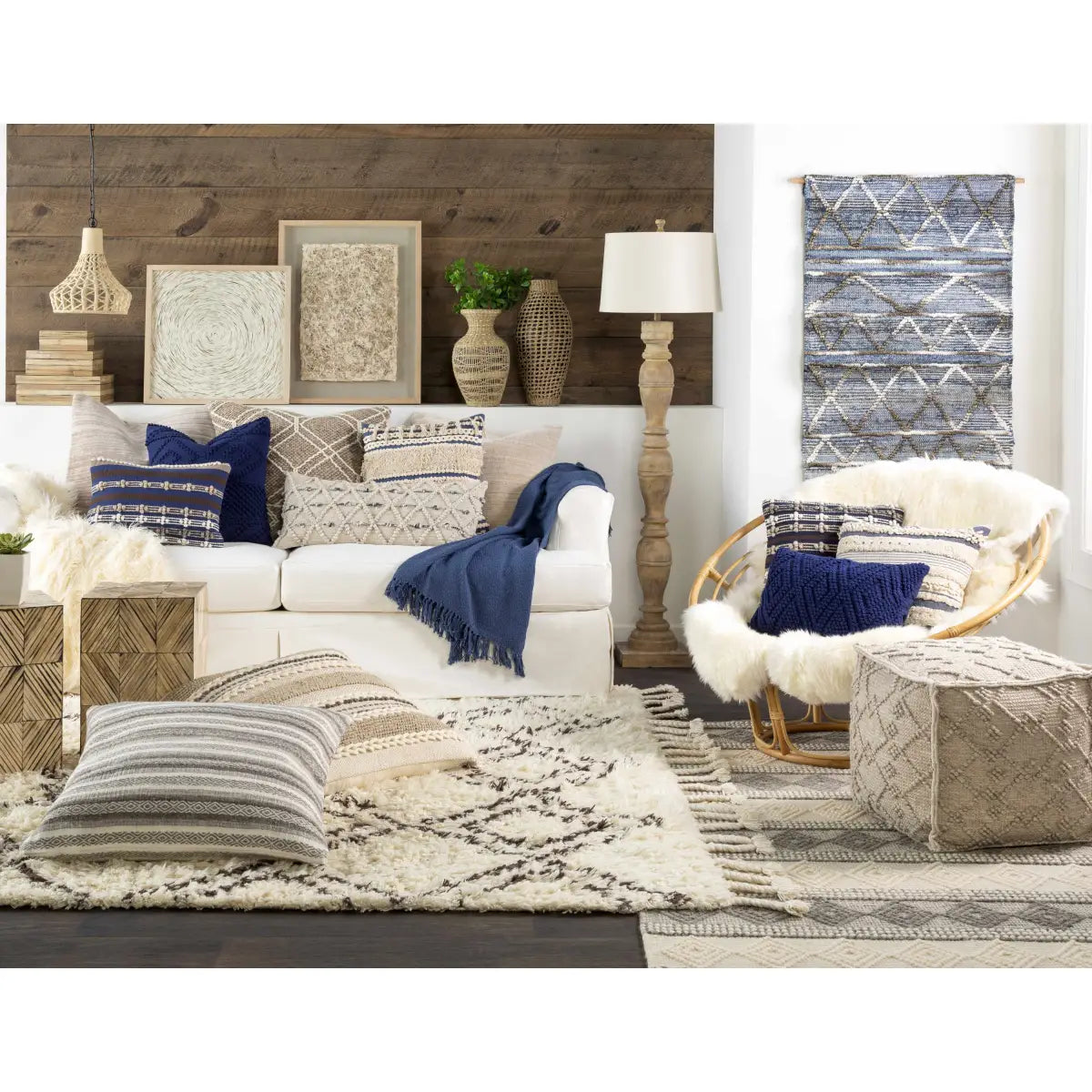 Toronto Hand Woven Wool Pouf - 18’’ Cube - Boutique Rugs