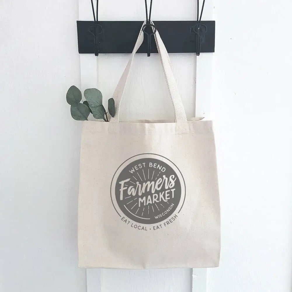 Tote Bag - Farmers Market Eat Local - Alton Illinois - Indigo Tangerine
