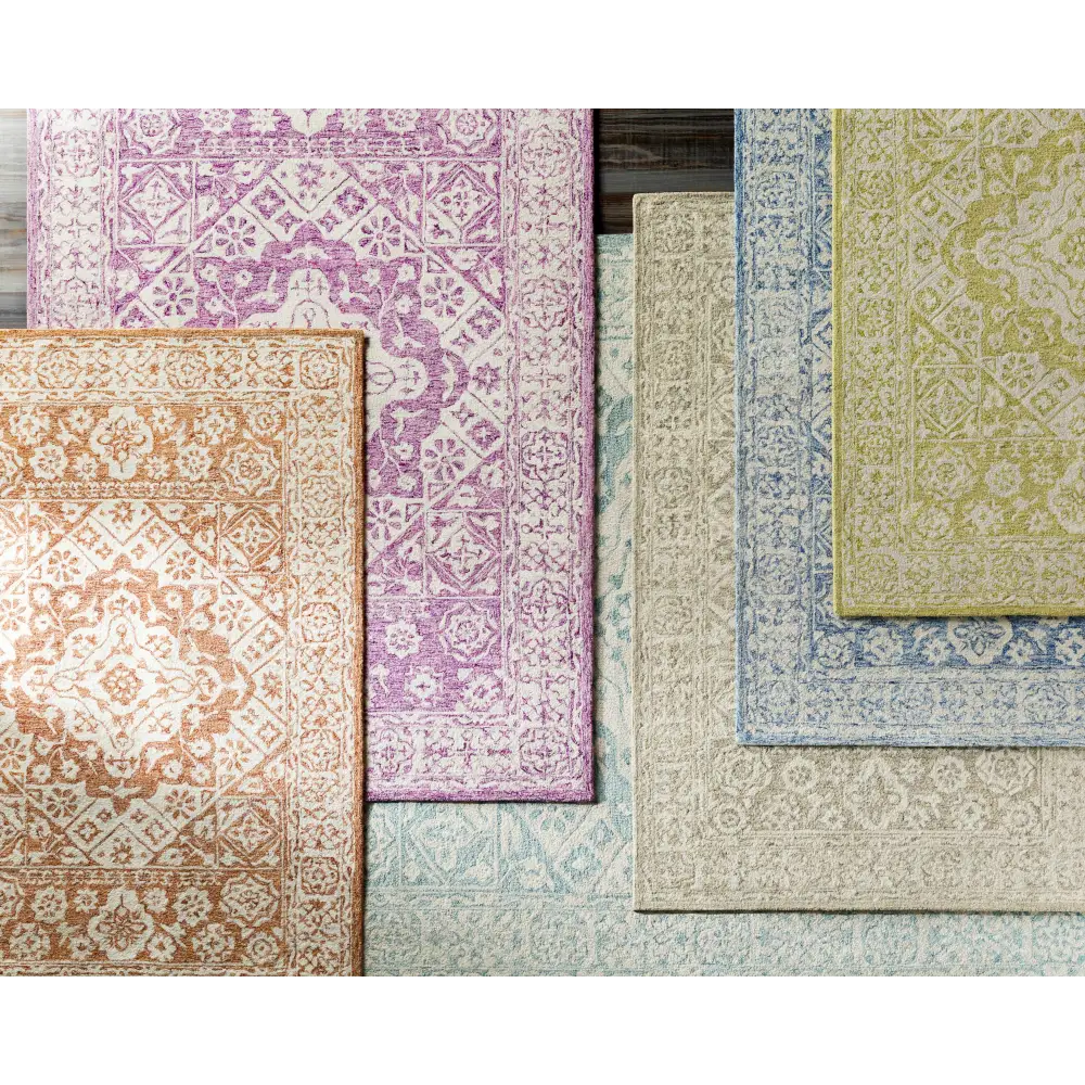 Traditional Light Blue Wool Area Rug - Boutique Rugs