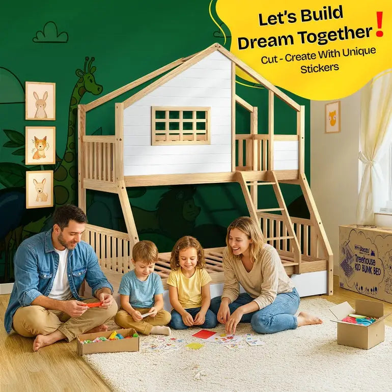Treehouse Kid Bunk Bed - Fun Child’s Room - Megsu