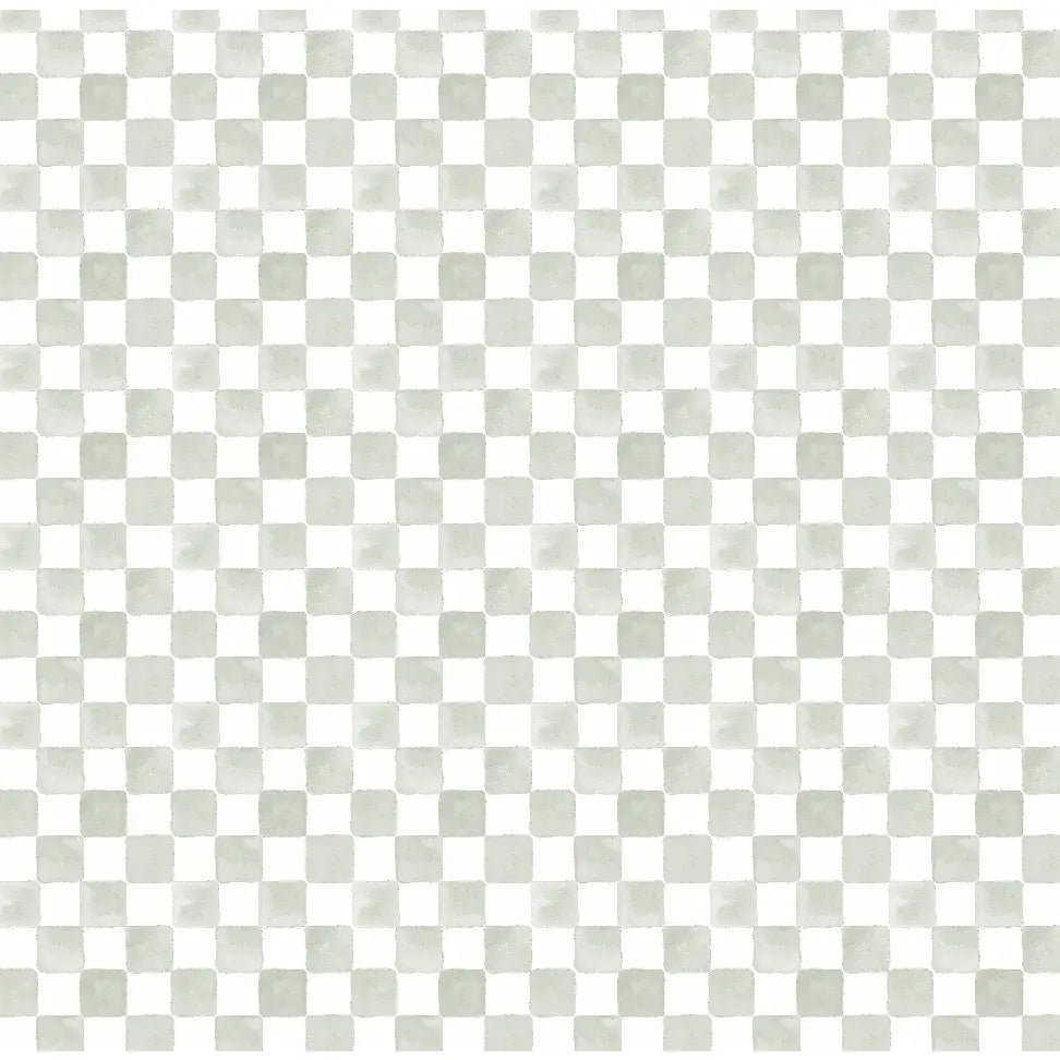 Tuck Wallpaper - Watercolor Checkerboard - by Studio Stephie - Sample 1 foot by 1 foot / Sage - Loomwell Home Goods
