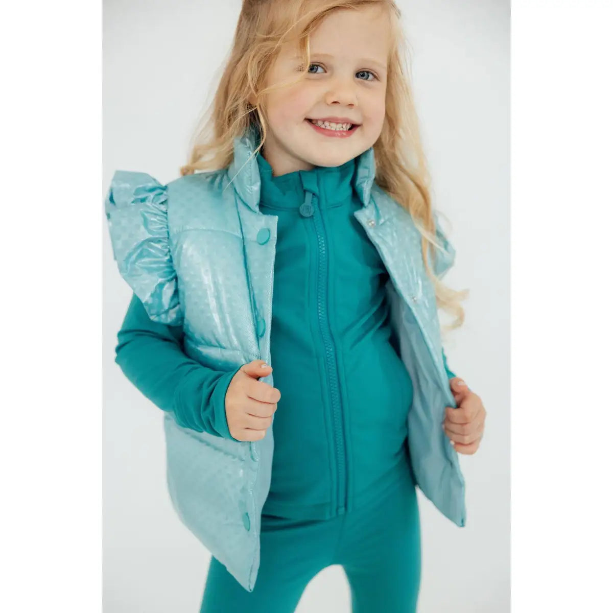 Turquoise Dot Puffer Vest - Mila & Rose ®