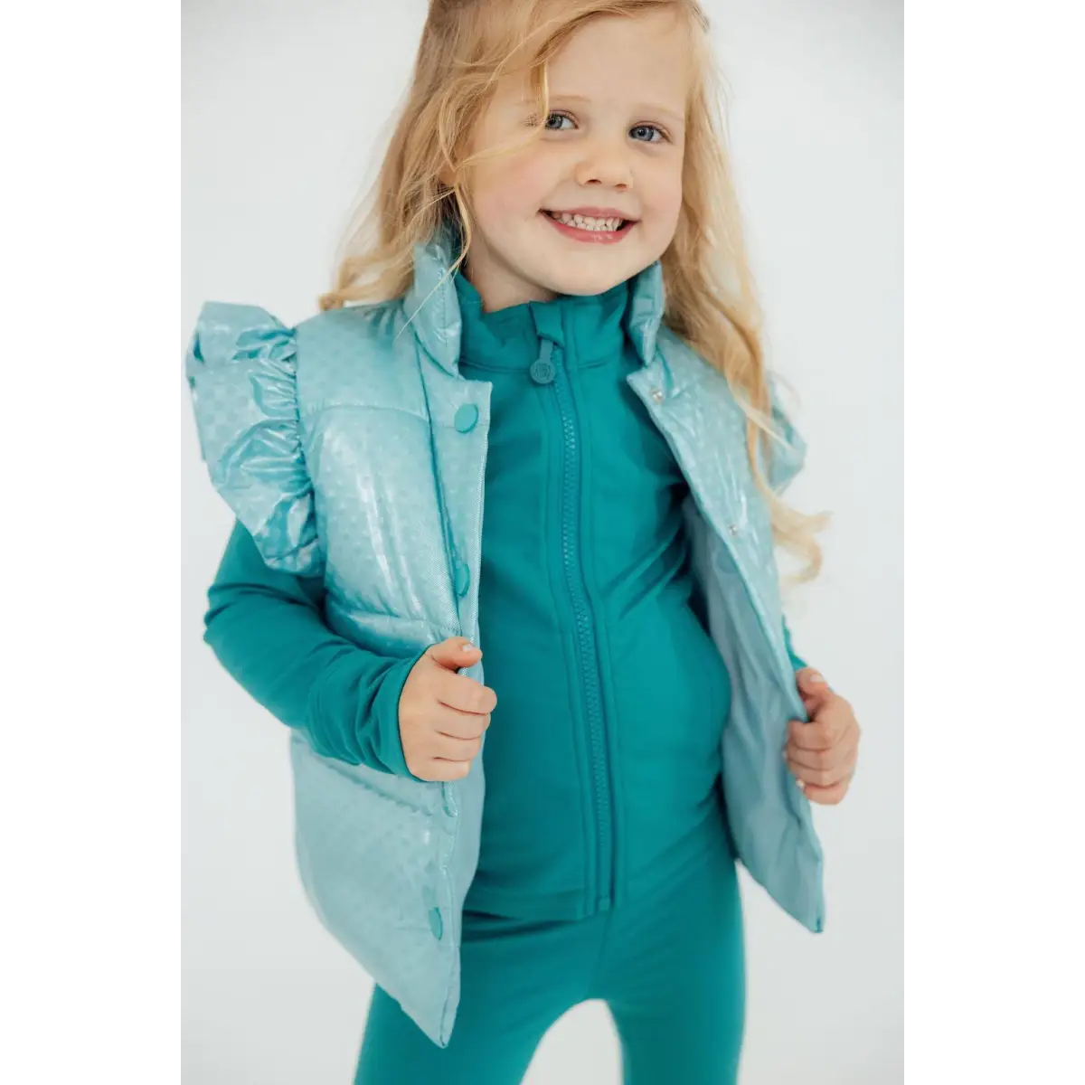 Turquoise Dot Puffer Vest - Mila & Rose ®