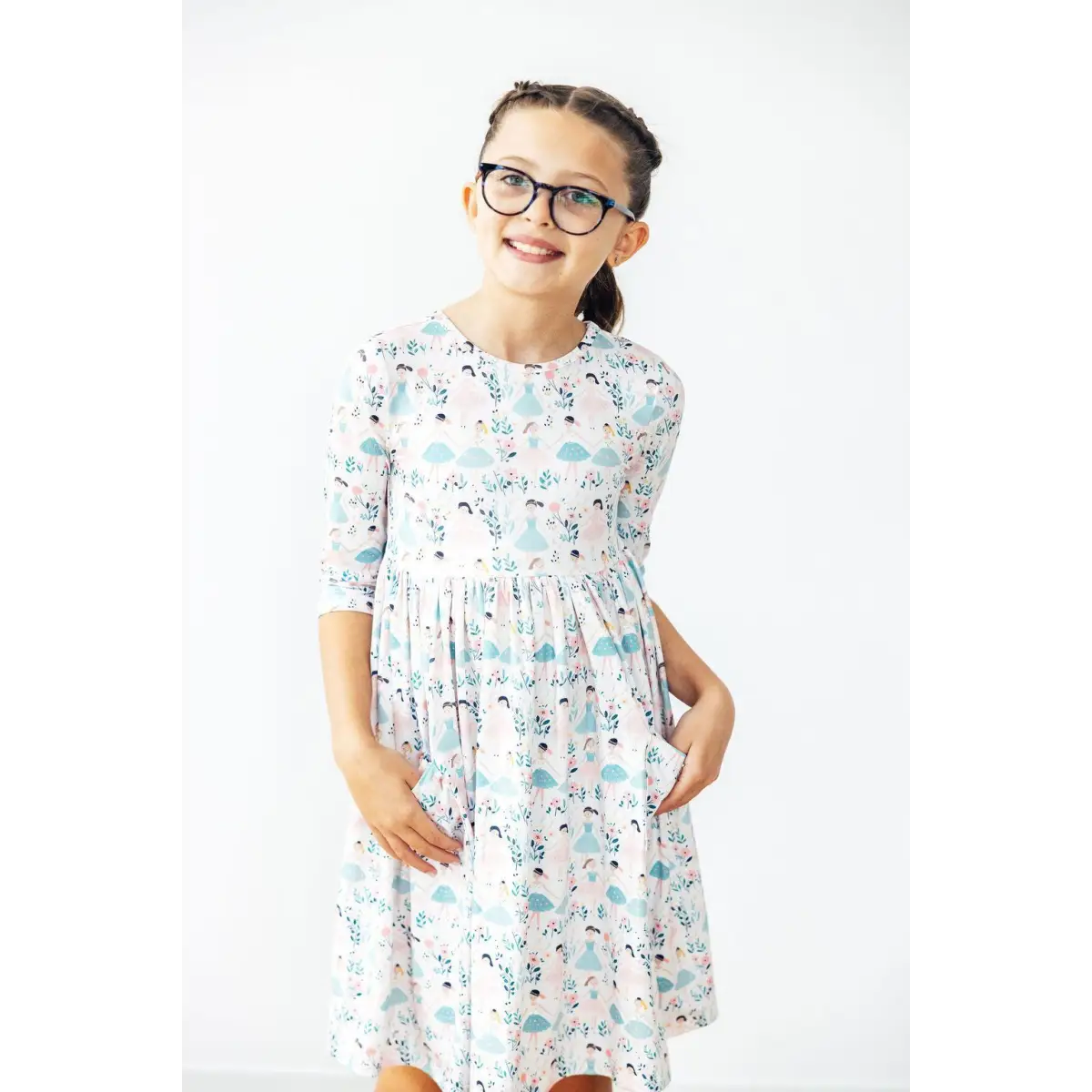 Twinkle Toes 3/4 Sleeve Pocket Twirl Dress - Mila & Rose ®