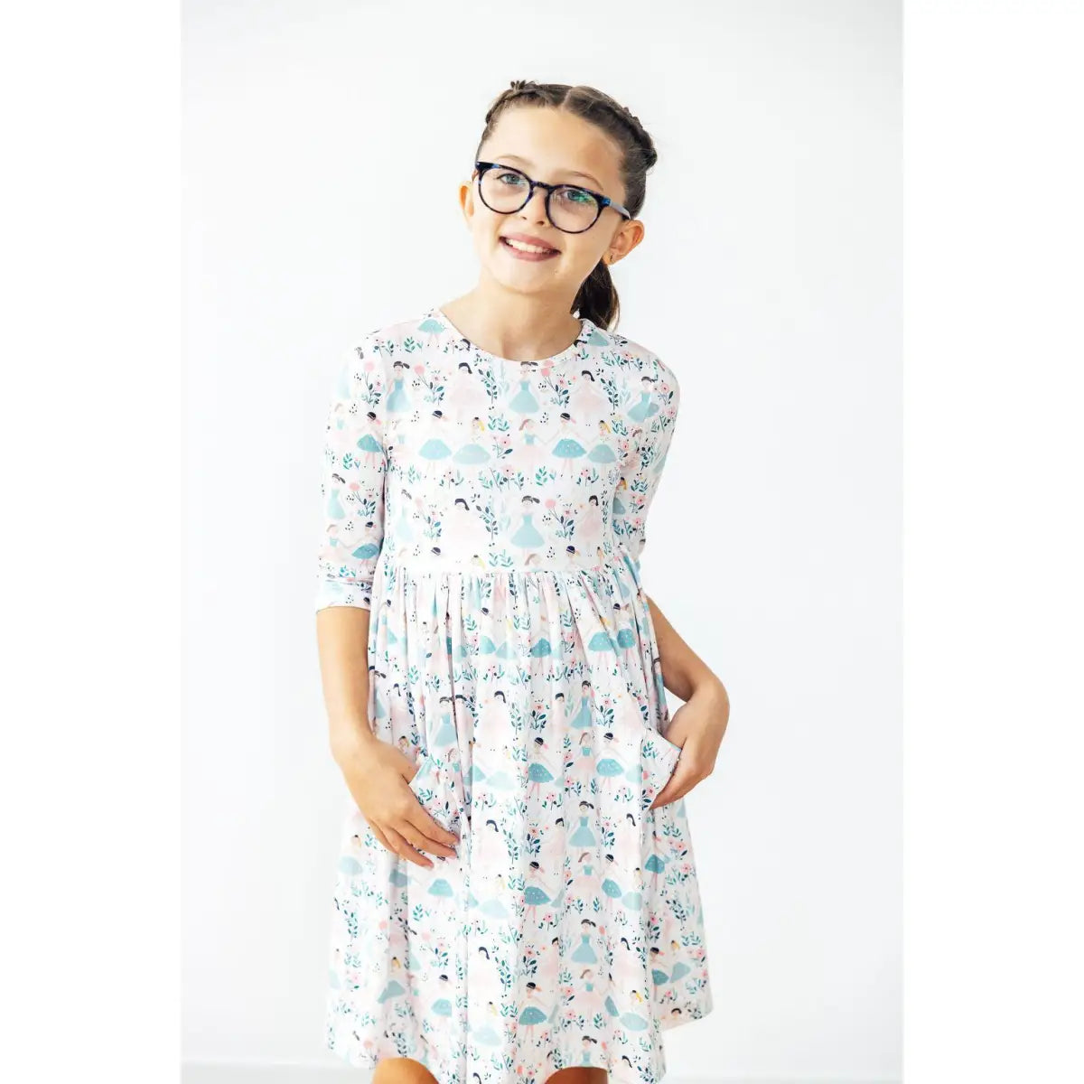 Twinkle Toes 3/4 Sleeve Pocket Twirl Dress - Mila & Rose ®