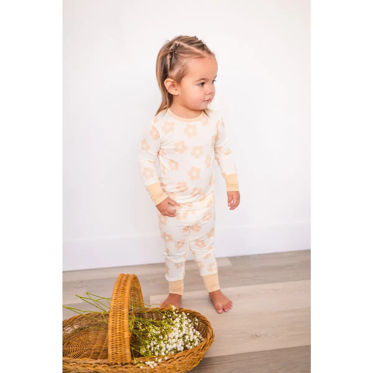 Two-Piece Pajama Set - Blush Daisy - Harp Angel Boutique