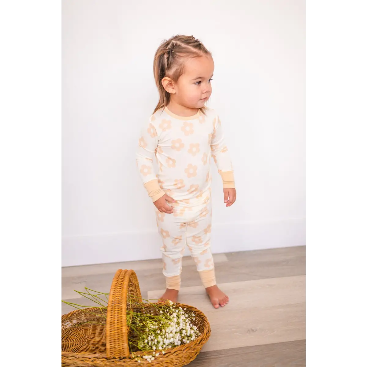 Two-Piece Pajama Set - Blush Daisy - Harp Angel Boutique