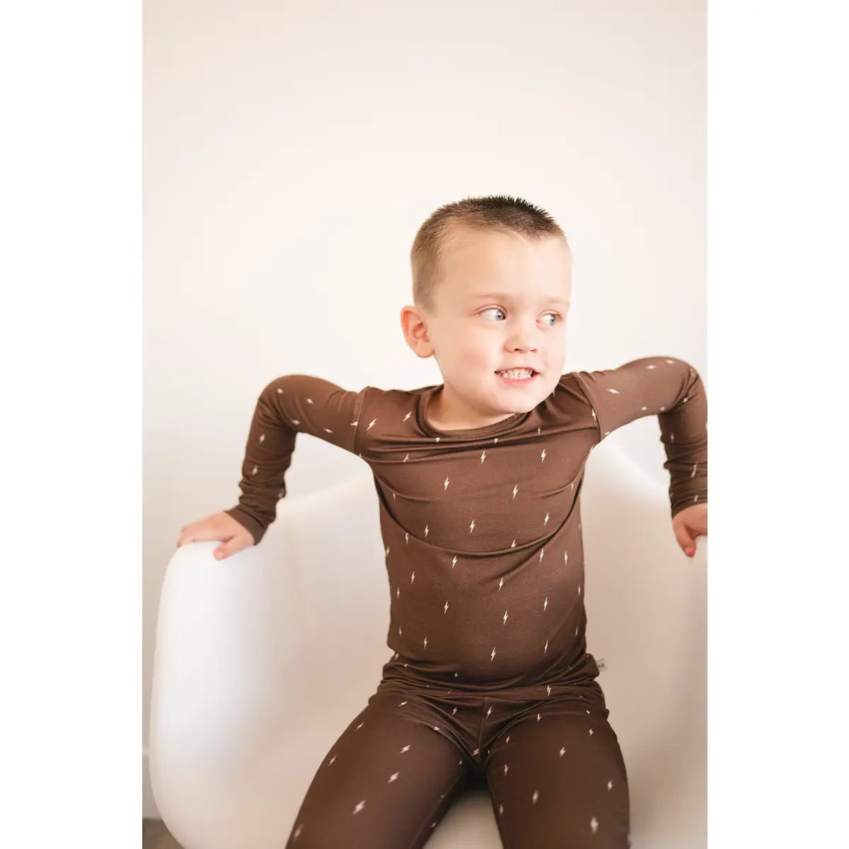 Two-Piece Pajama Set - Brown Lightning - Harp Angel Boutique