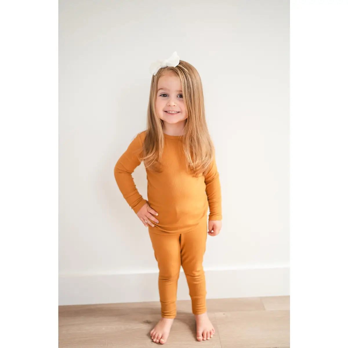 Two-Piece Pajama Set - Caramel Ribbed - Harp Angel Boutique