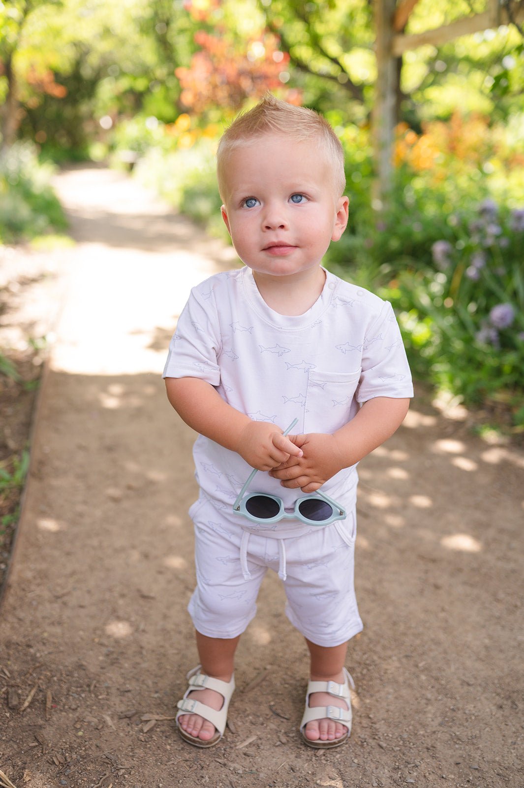 Two-Piece Short Set - Sharks - Harp Angel Boutique