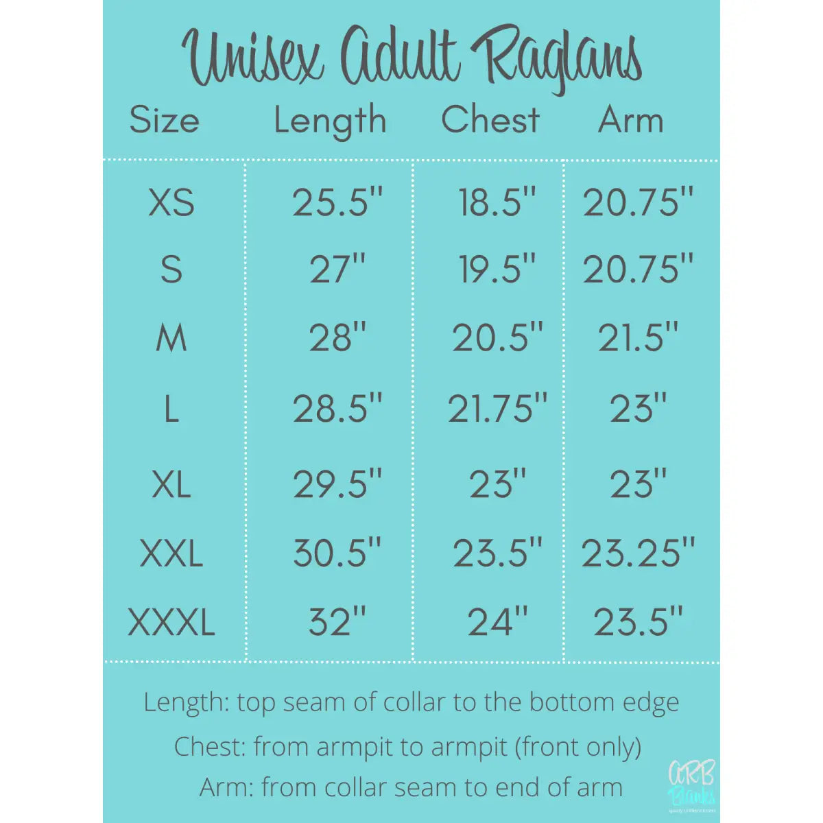 Unisex Adult Raglans - ARB Blanks