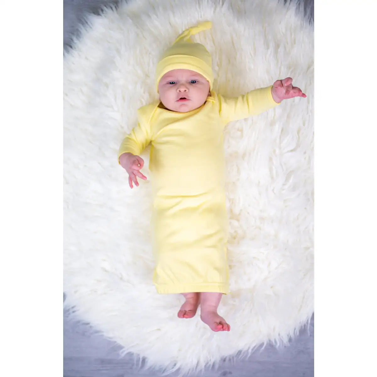 Unisex Long Sleeve Baby Gown - 0-3 Month / Summer Yellow - ARB Blanks