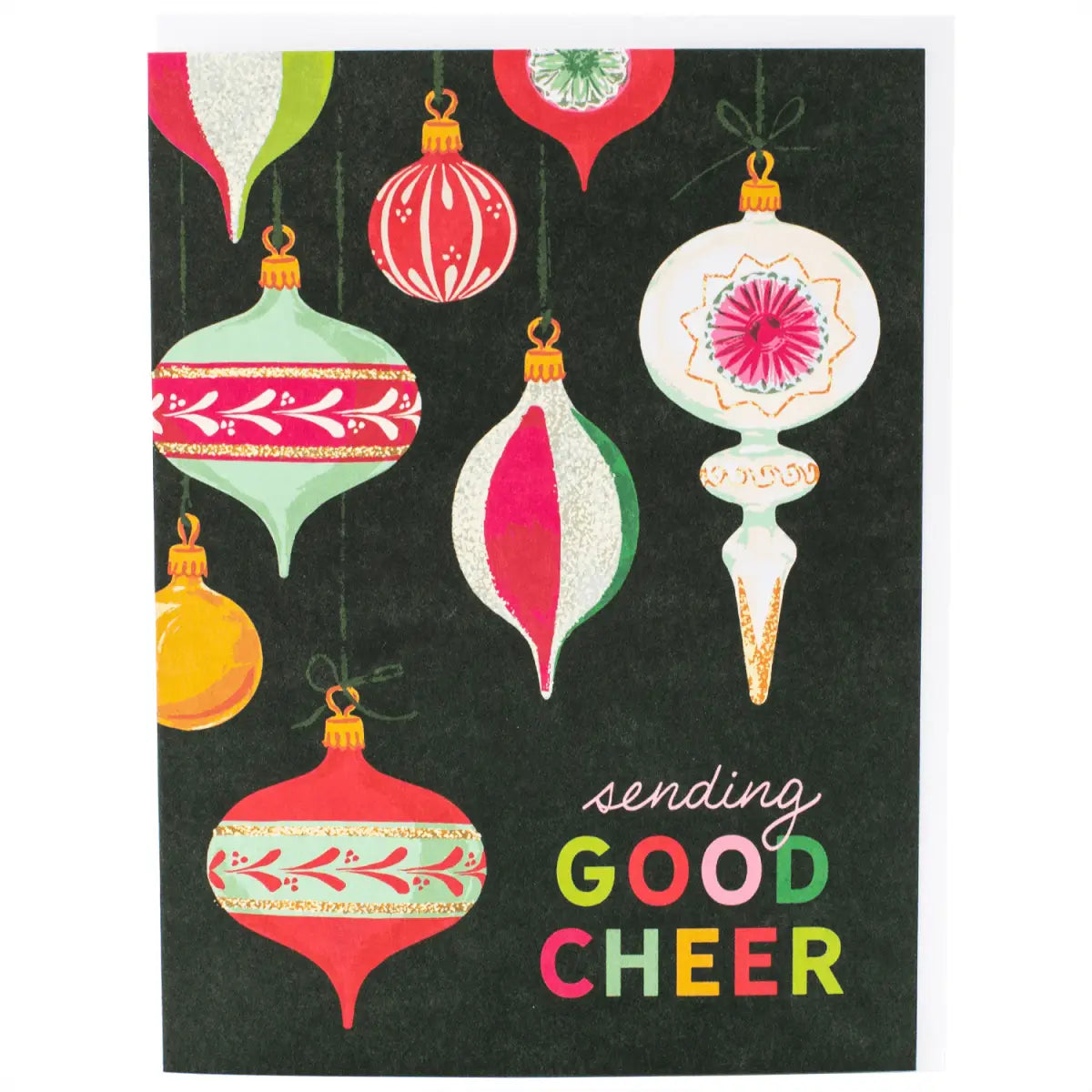 Christmas Card - Vintage Ornaments - Smudge Ink