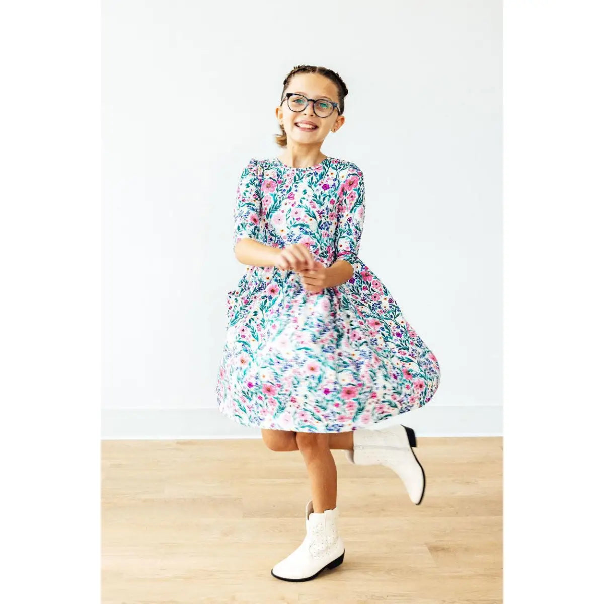 Pocket Twirl Dress - Vivid Garden Floral - Mila & Rose ®