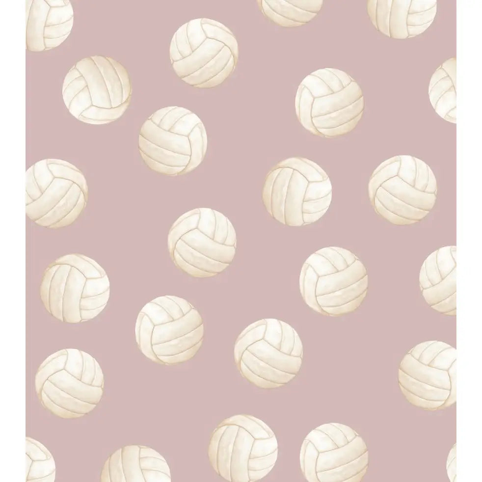Volley Wallpaper - Volleyball - by Hailey Kiefer - Sample 1 foot by 1 foot / Pink - Loomwell Home Goods