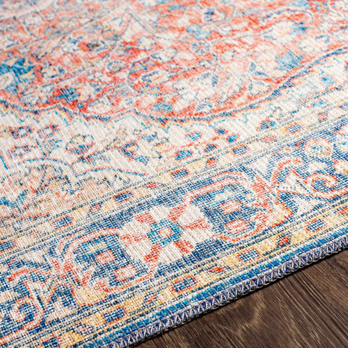 Wacousta Red & Blue Washable Rug - 6’7’’ x 9’ Rectangle - Boutique Rugs