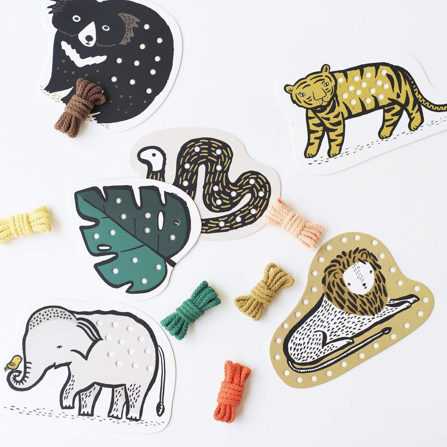 Lacing Cards - Jungle Animals - Wee Gallery