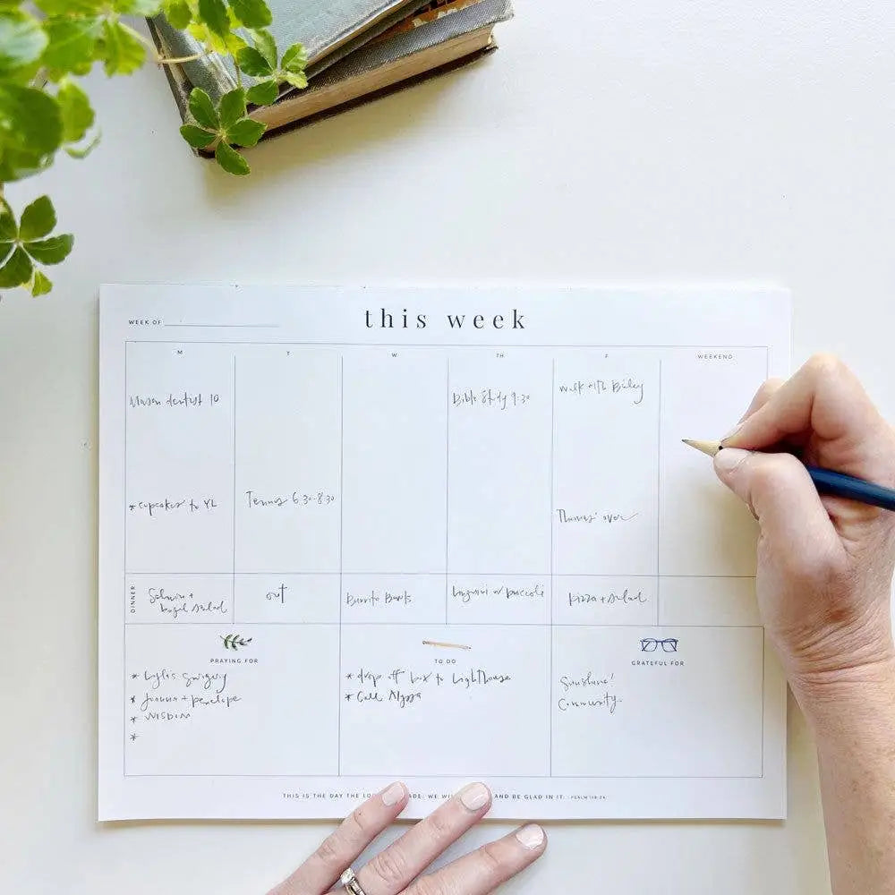 Weekly Planner Notepad watercolor - emily lex studio