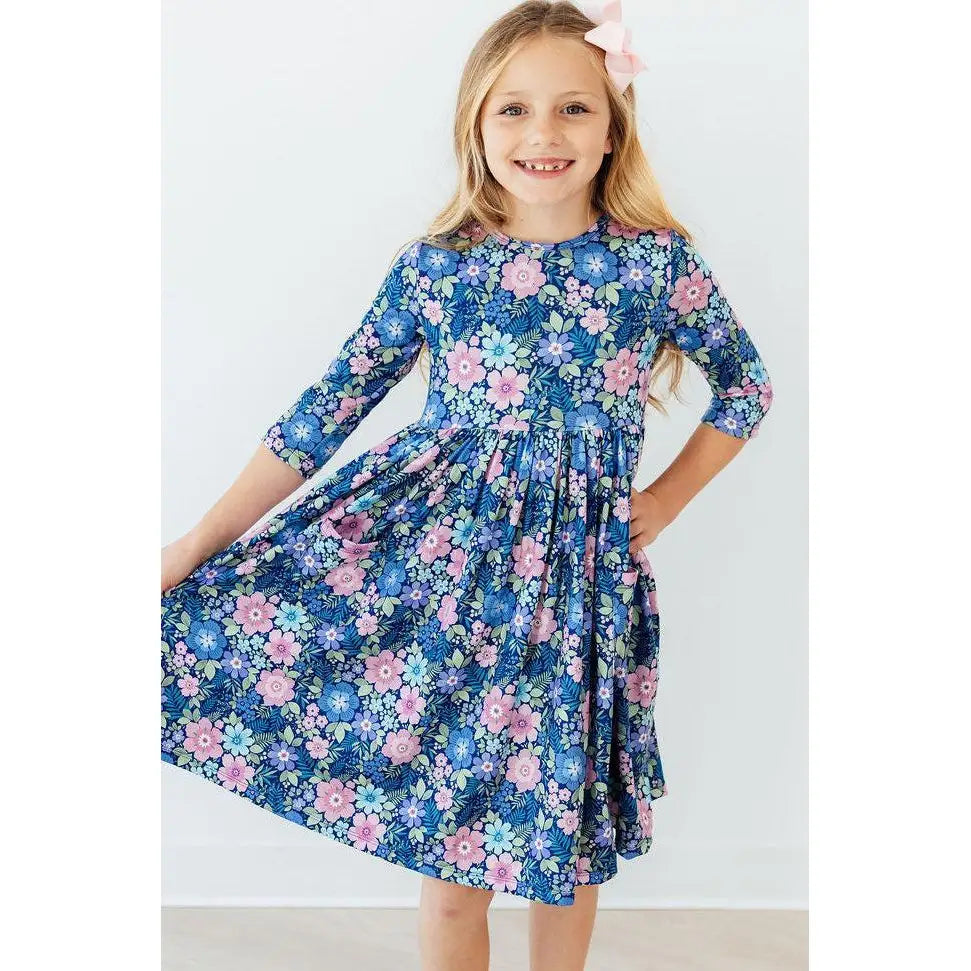 Pocket Twirl Dress - Whimsy - Navy Floral - Mila & Rose ®