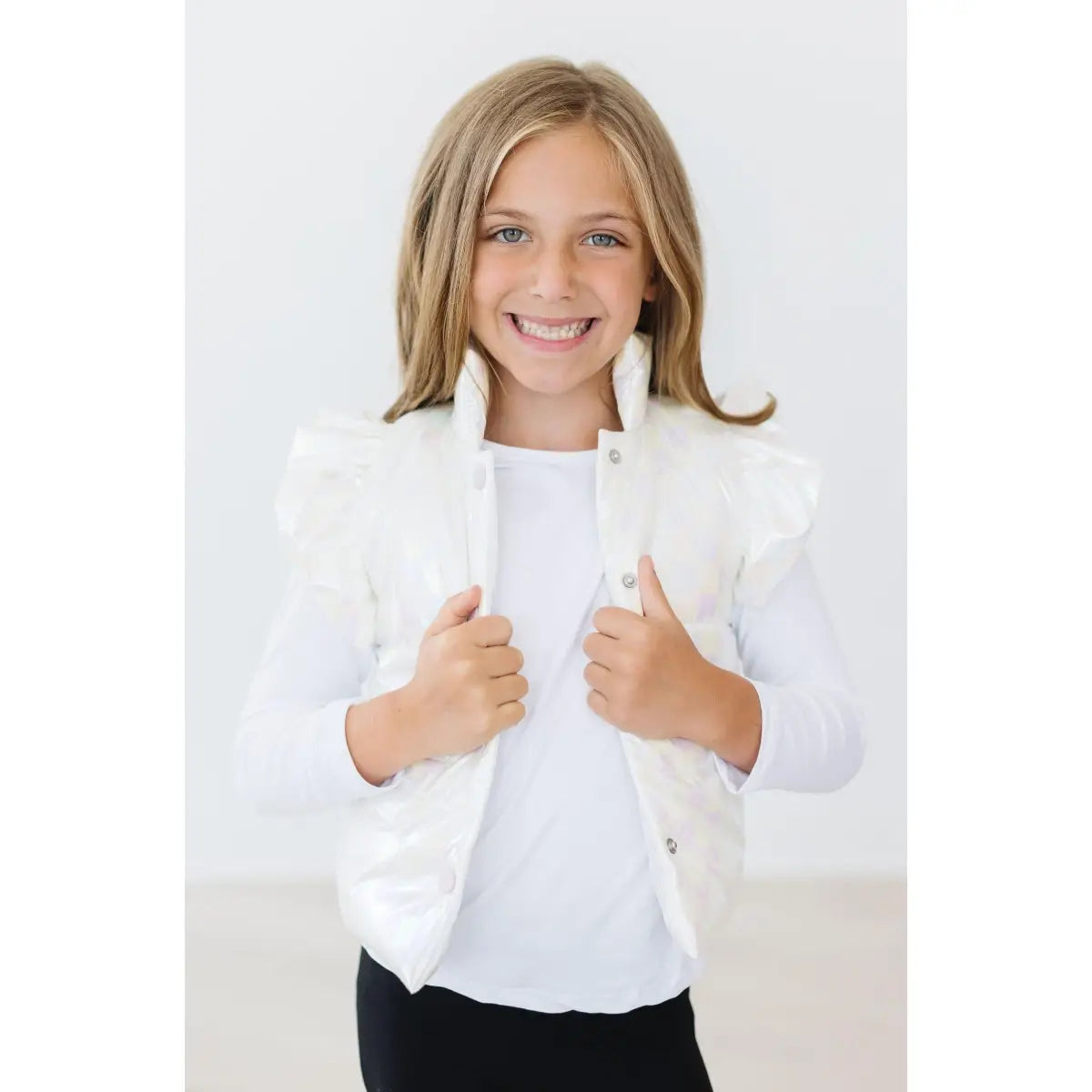White Checker Puffer Vest - Mila & Rose ®